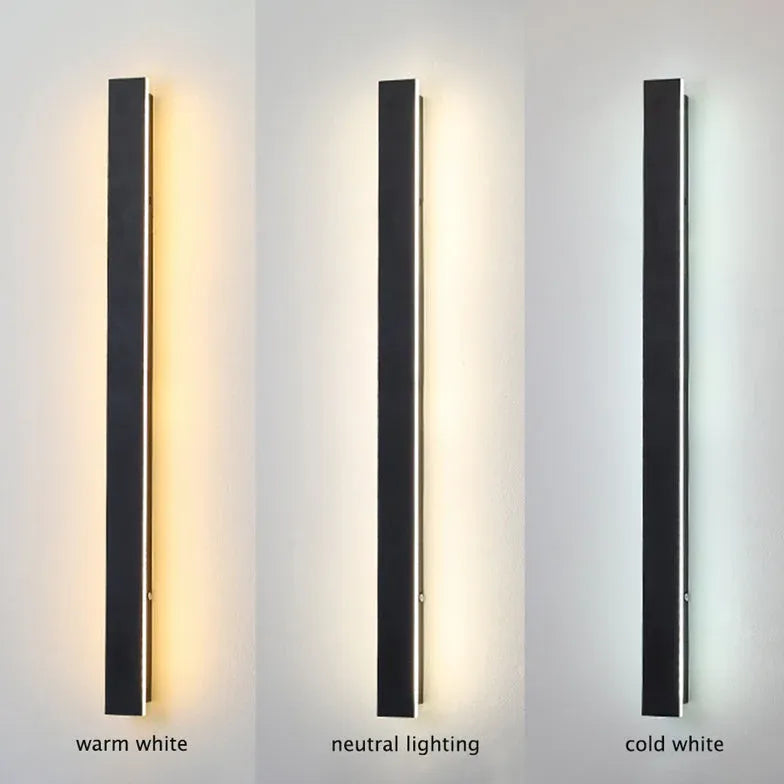 Skanto | Lineær svart minimalistisk LED utendørs vegglampe