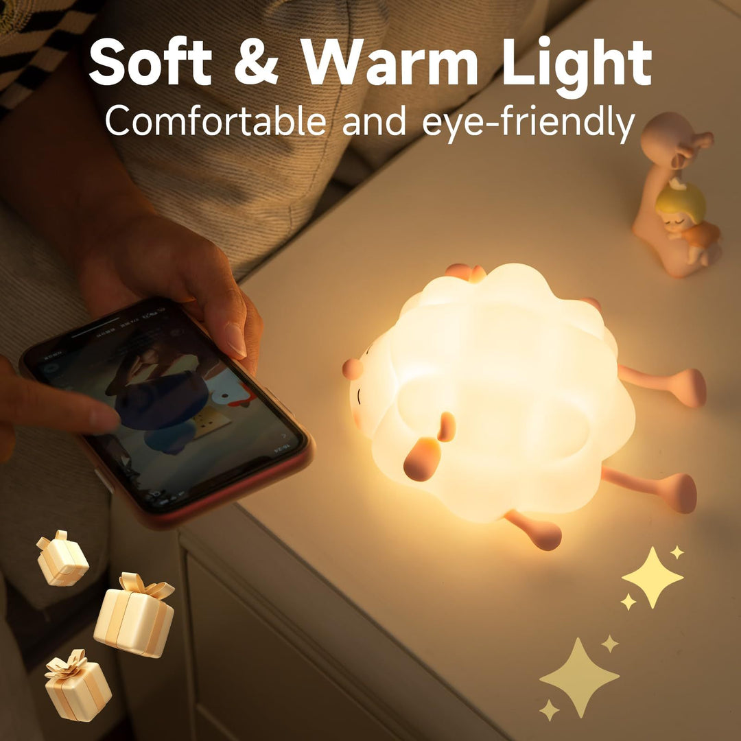Oppladbar sau nattlampe med timer og dimmer | Skanto