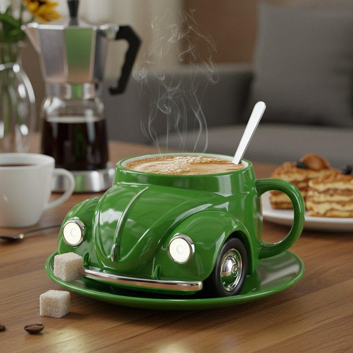 RetroCar Keramik-Kaffeebecher – Einzigartiges 3D-Design for Kaffee and Tee