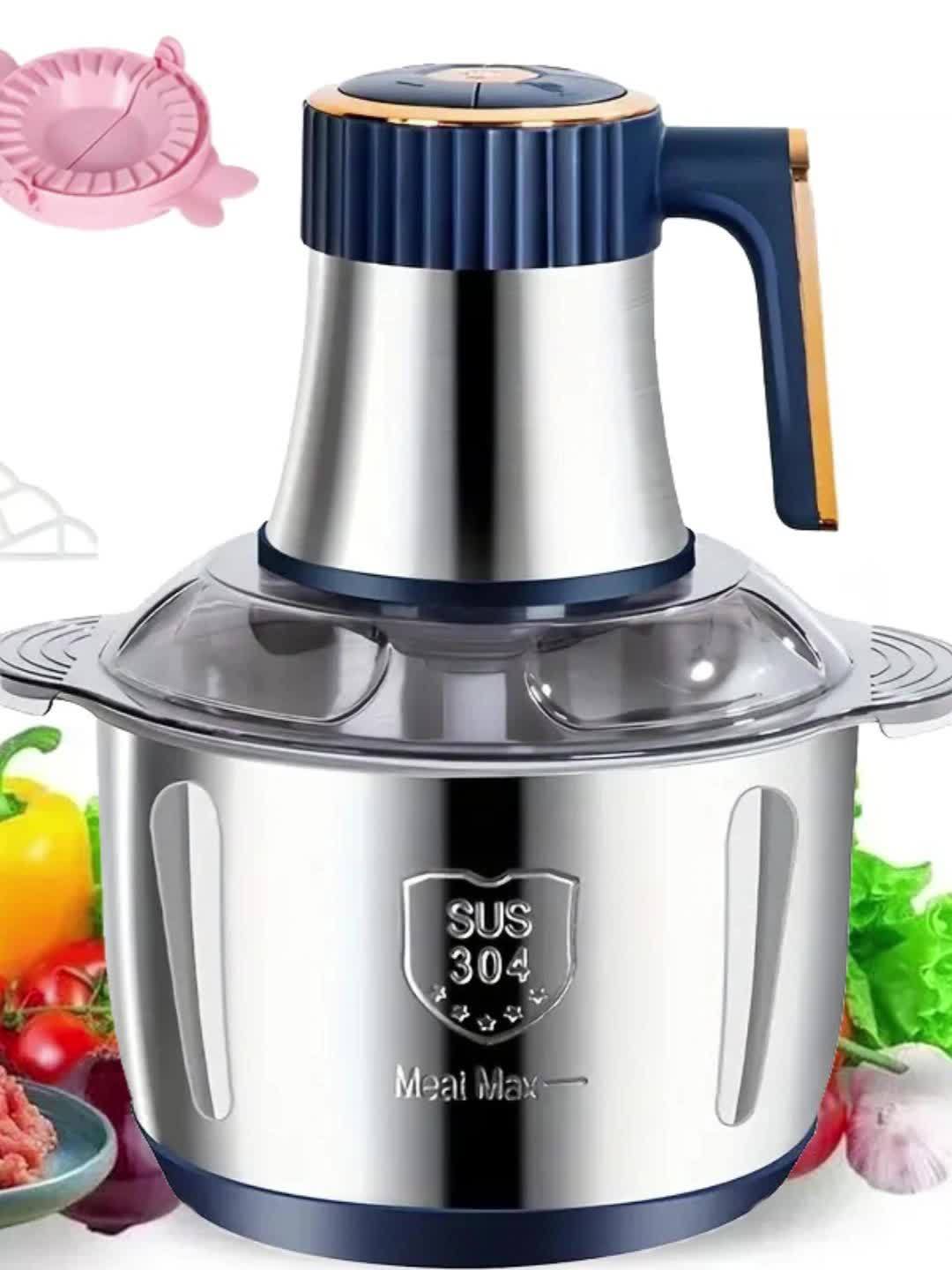 Skanto | Rustfritt Stål Kjøkkenmaskin – Kraftig Kjøttkvern & Grønnsakshakker (5L, 5000 RPM)