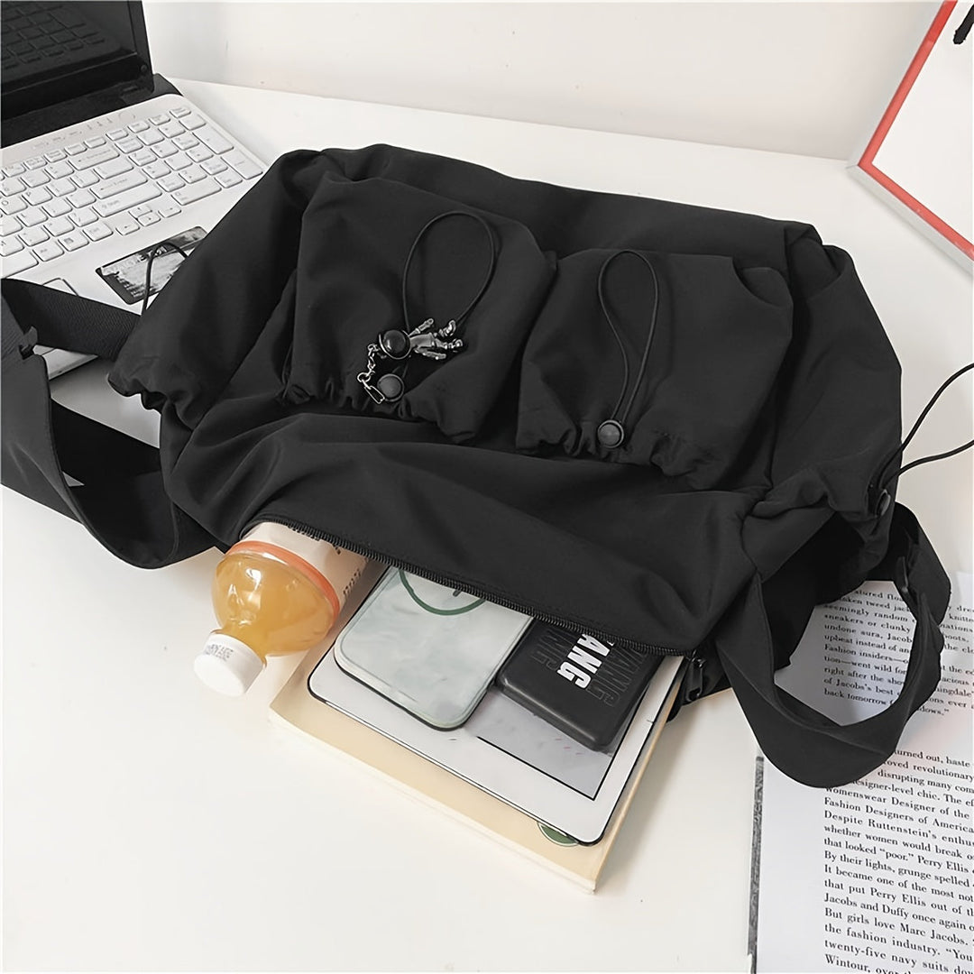 Skanto | UrbanLiner Nylon Messengerbag – Svart skulderveske med glidelås for daglig bruk