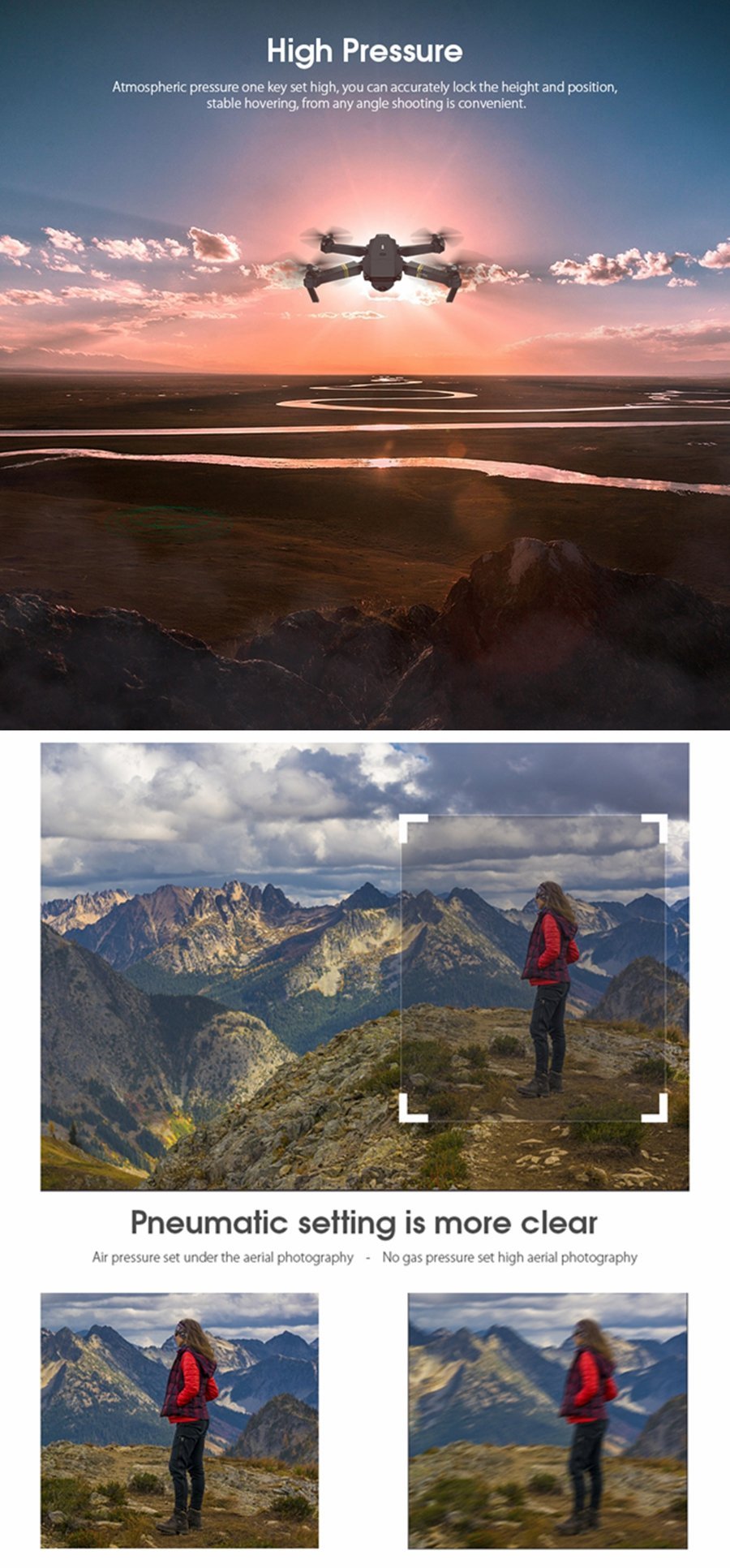 Skanto | Skyhawk HD sammenleggbar luft selfie drone med kamera 2MP