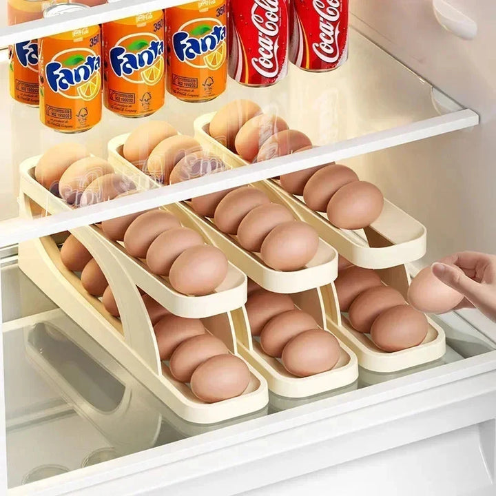 Egg Oppbevaringsboks Automatisk Rullende Eggholder Egg Oppbevaringsstativ | Skanto