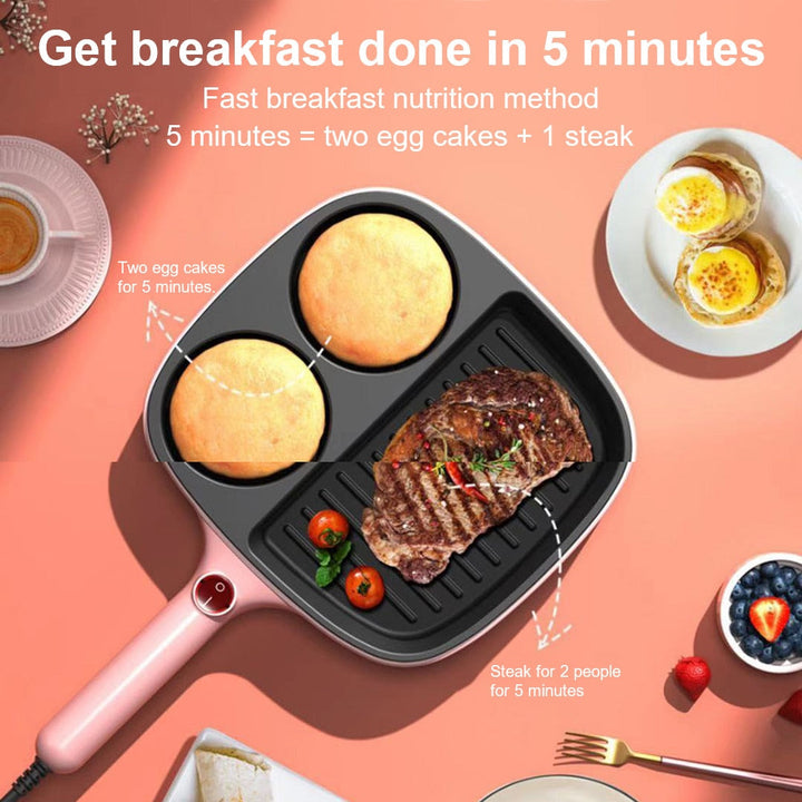 Elektrisk grillpanne 3-i-1 non-stick delt grillpanne | Skanto