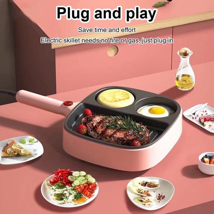 Elektrisk grillpanne 3-i-1 non-stick delt grillpanne | Skanto