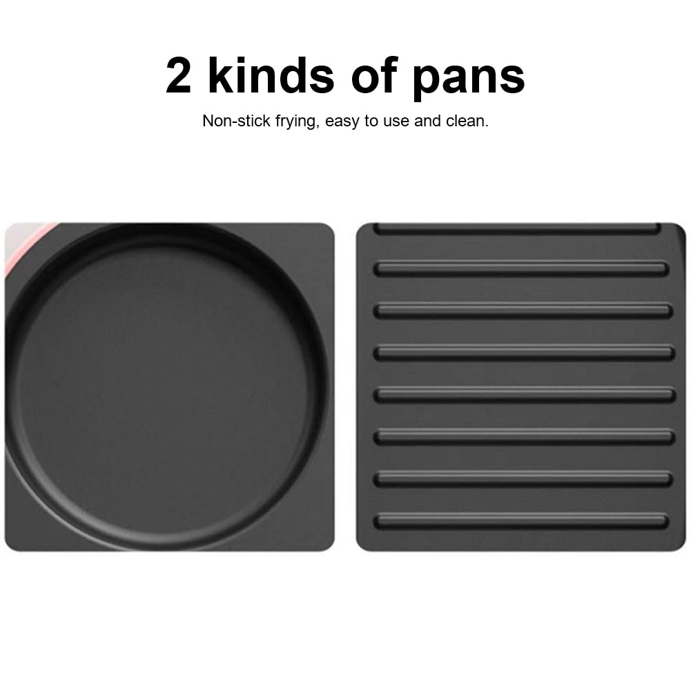 Elektrisk grillpanne 3-i-1 non-stick delt grillpanne | Skanto