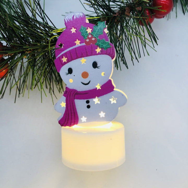 Skanto | Elektroniske LED Julelys Lamper - Sett med 10 - Søte Nisse, Snømann & Tre Nattlys for Festlig Hjem, Fest & Hagedekor