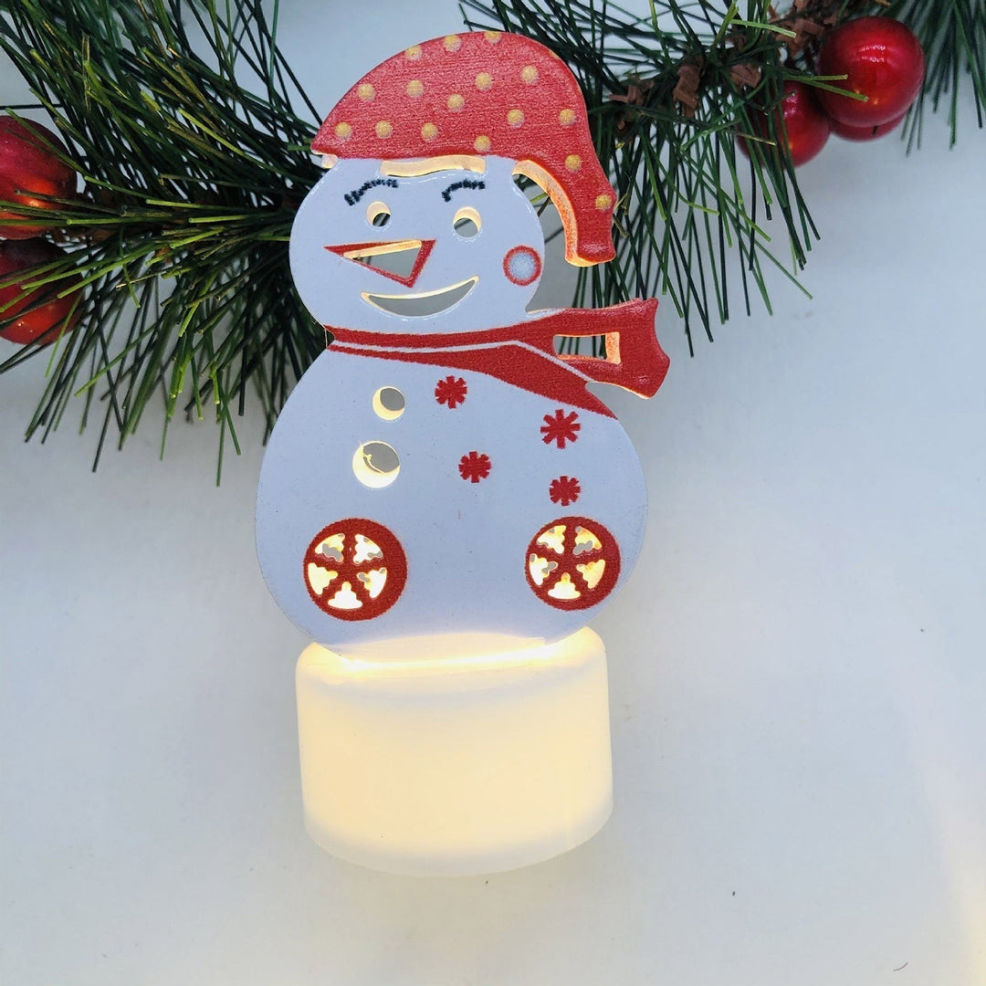 Skanto | Elektroniske LED Julelys Lamper - Sett med 10 - Søte Nisse, Snømann & Tre Nattlys for Festlig Hjem, Fest & Hagedekor