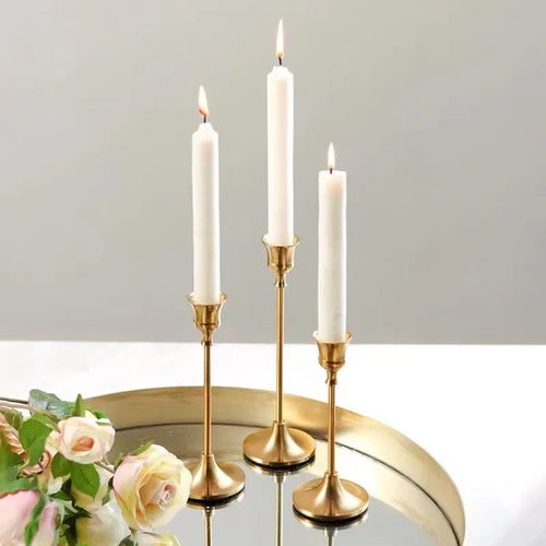 Skanto | Lysestaker Gull Metall Sett for Borddekor