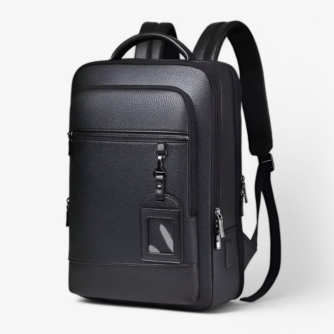 Skanto | EXECUTREK – Elegant lær ryggsekk for bærbar PC med USB-port