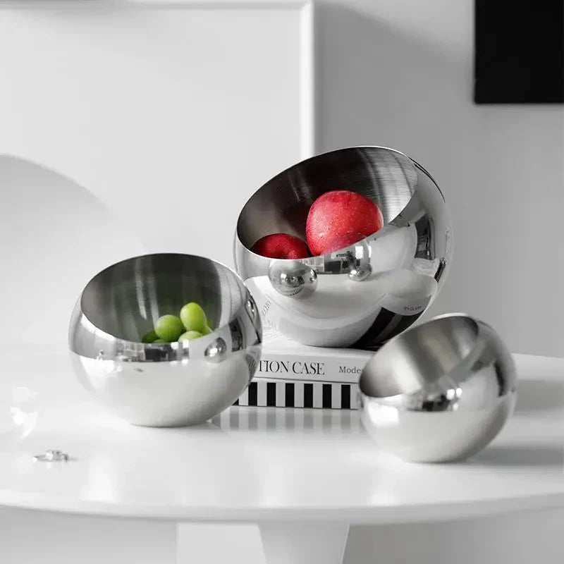 Elegant rustfritt stål fruktskål - Moderne miljøvennlig design | Skanto