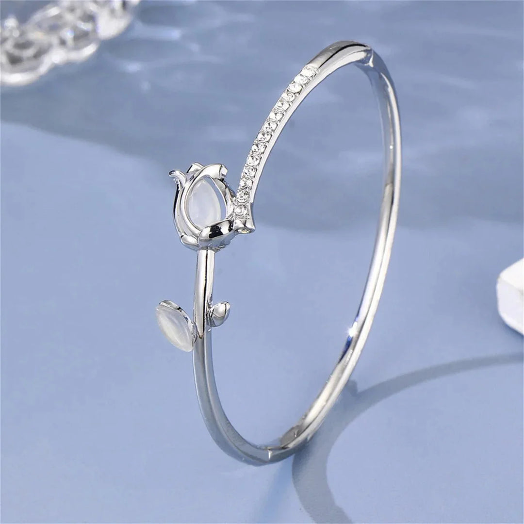 Skanto | Elegant Tulip Opal Diamond Accented Bracelet