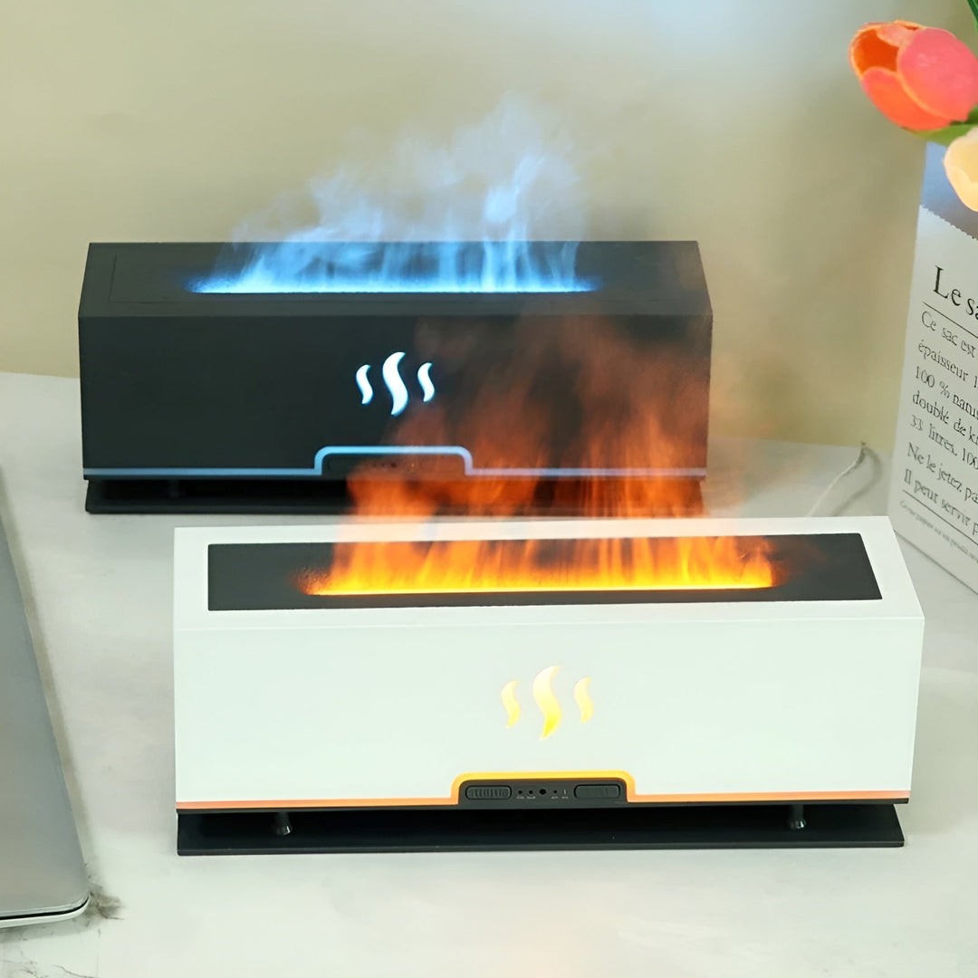 Skanto | AtmosphereMist 3-i-1 Luftfukter med Flamme Lys og Aroma