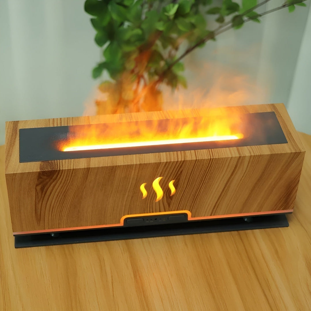 Skanto | AtmosphereMist 3-i-1 Luftfukter med Flamme Lys og Aroma