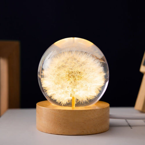 Krystallkjønn lampe med evige blomster – Lumora | Skanto