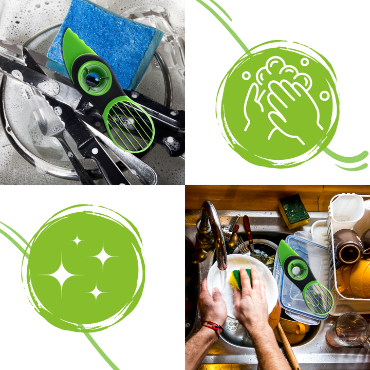 Ergonomisk multifunksjonelt avokadoverktøy