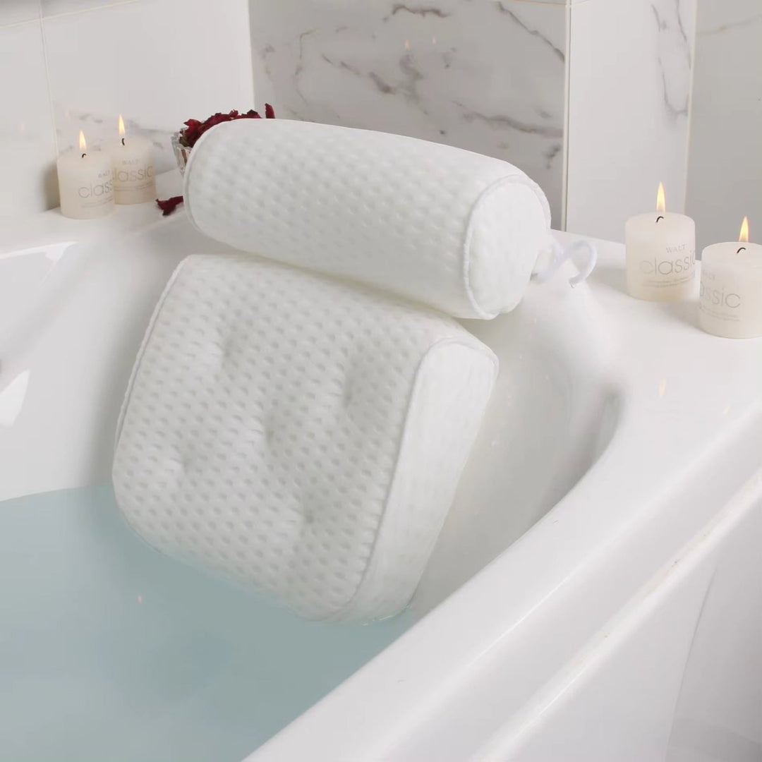 Skanto | ErgoRelax Badpute – Ergonomisk, Hurtigtørkende Spapute med Antiskli Sugekopper for Nakkestøtte, Skulderstøtte og Ryggstøtte