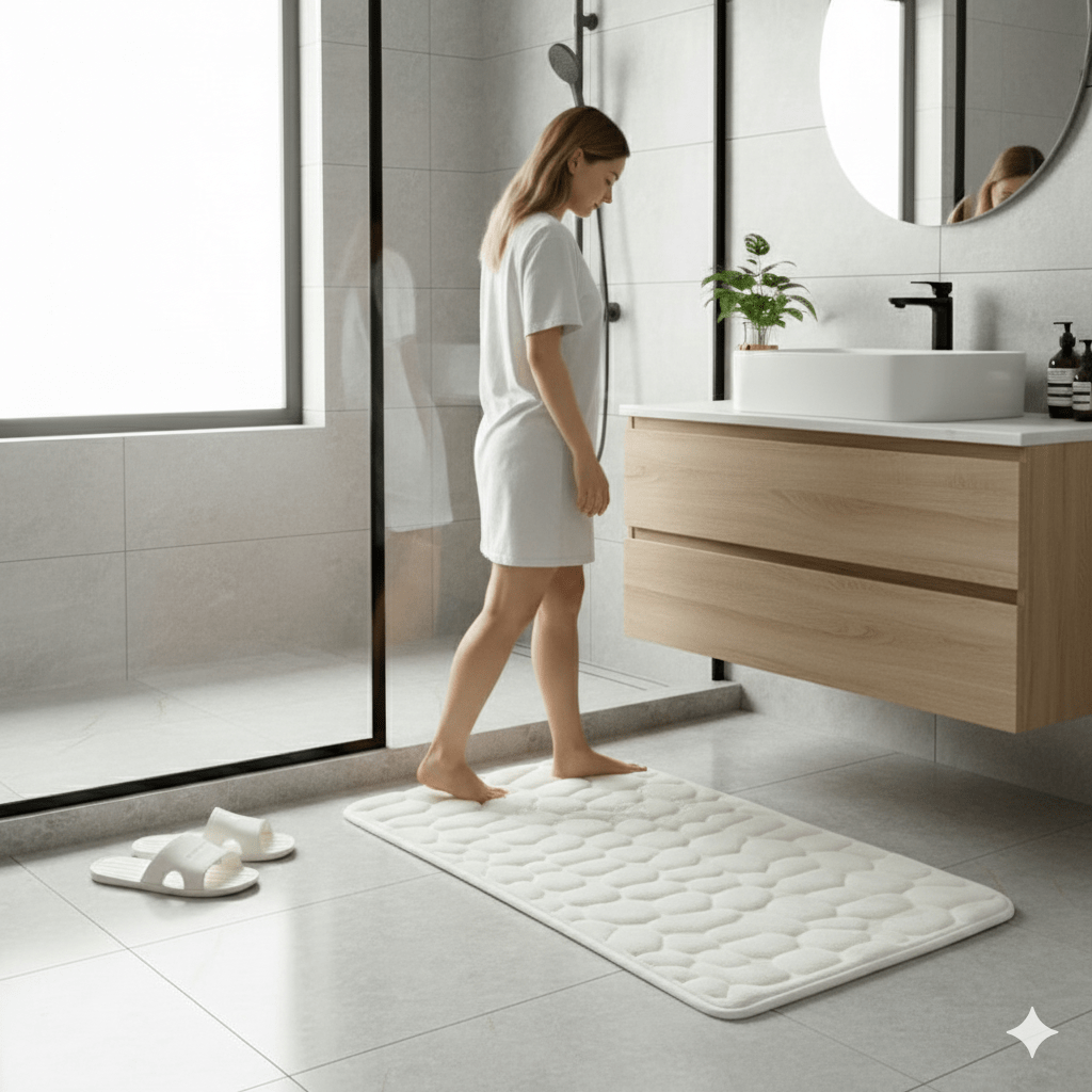 Skanto | ETERNASTEP MAT – Ultra-mykt, hurtig-tørkende baderomsmatte for komfort og sikkerhet