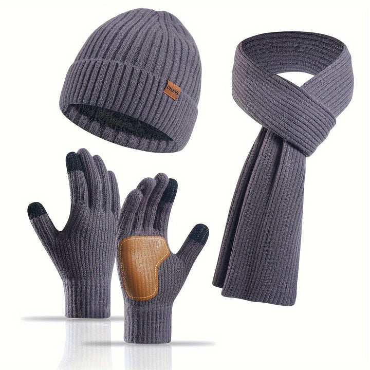 Skanto | Vinter Komfort Sett – Strikket Lue, skjerf og hansker for Unisex
