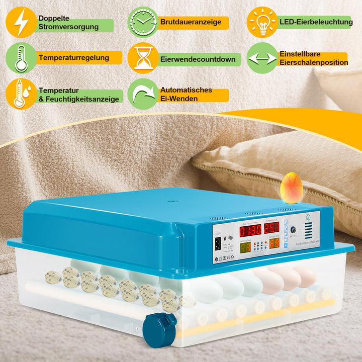 Brutautomat Helautomatiske Inkubator for Kyllinger 64 Egg | Skanto