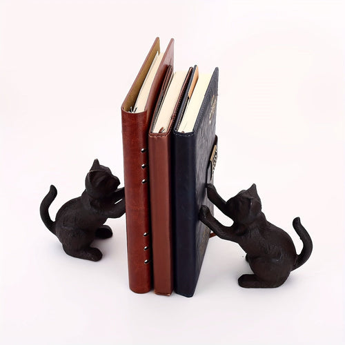 VintageCat - Rustikke støpejerns bokstøtter for stilige interiører Skanto