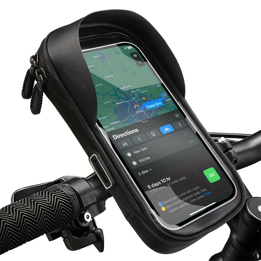 Vanntett telefonholder for sykkel og motorsykkel – 360° roterbar og egnet for 4.5–6.4 tommer | Skanto