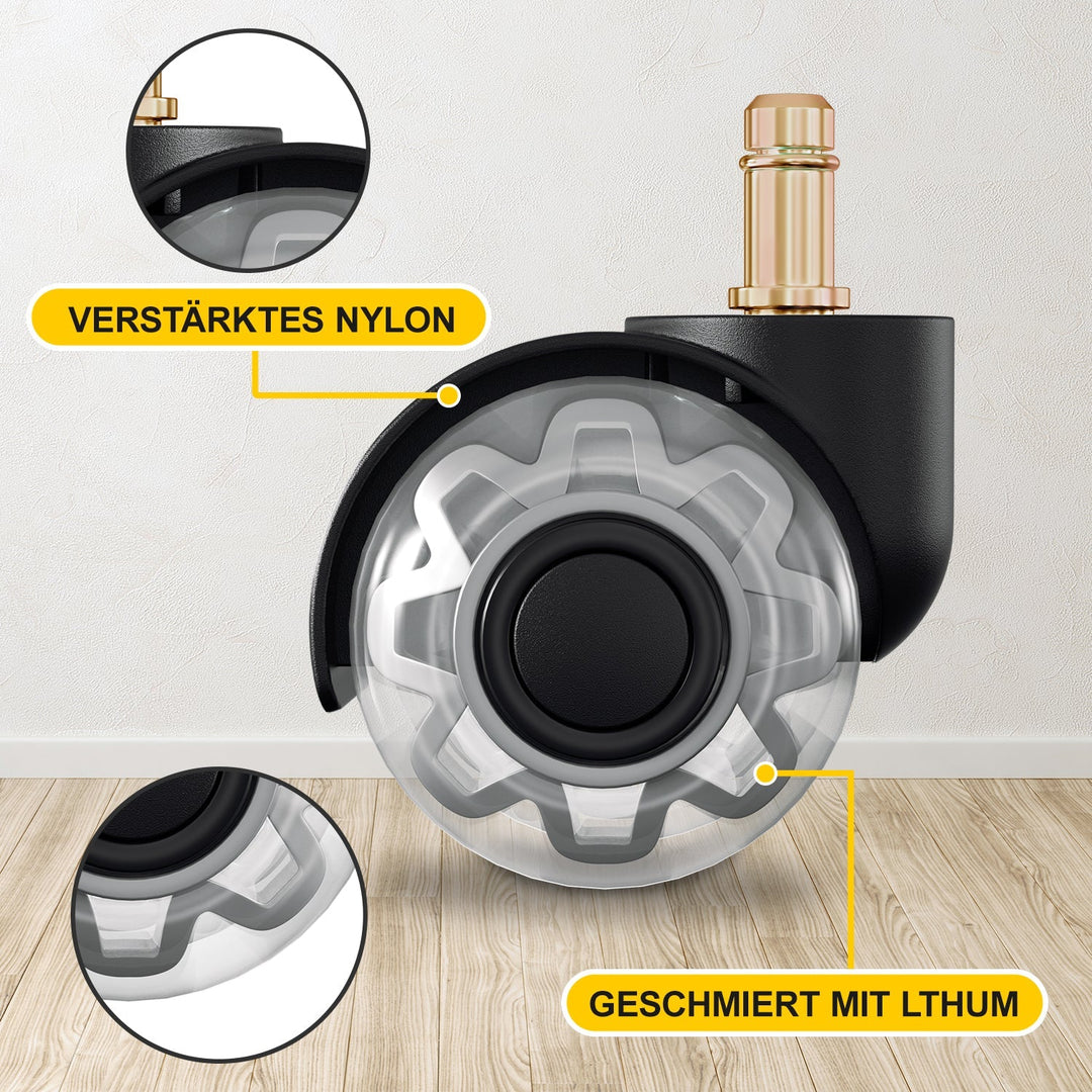 5 stk kontorstolhjul svinghjul 10mm x 22mm | Skanto