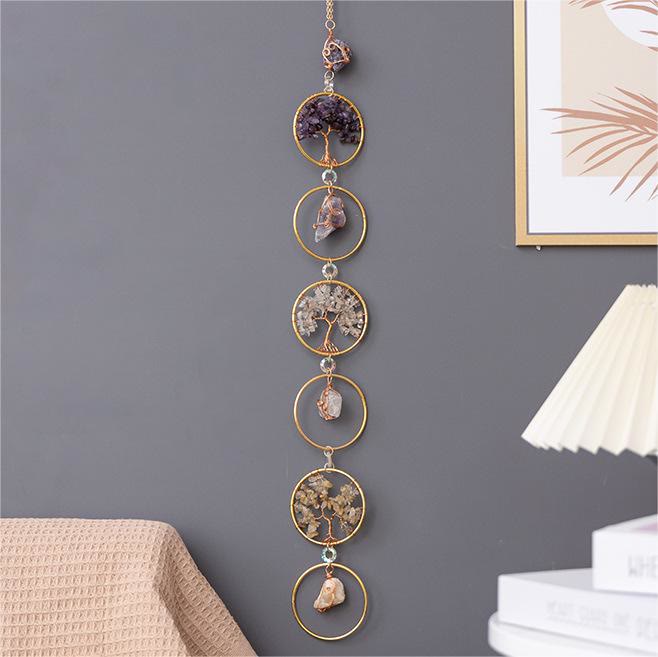 Skanto | Krystall Livets Tre 6 Ringer Veggdekor Ornament
