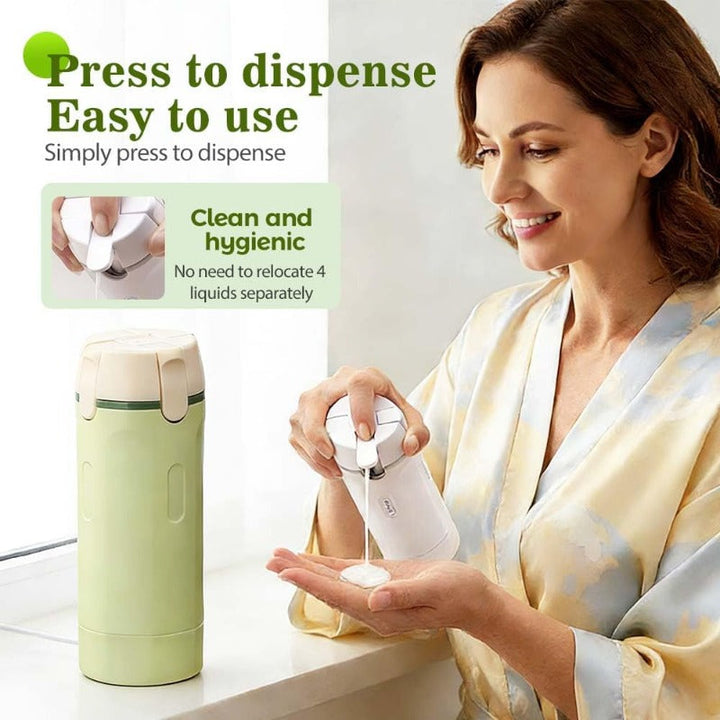 4-i-1 Reise Toalettartikler Dispenser Skanto