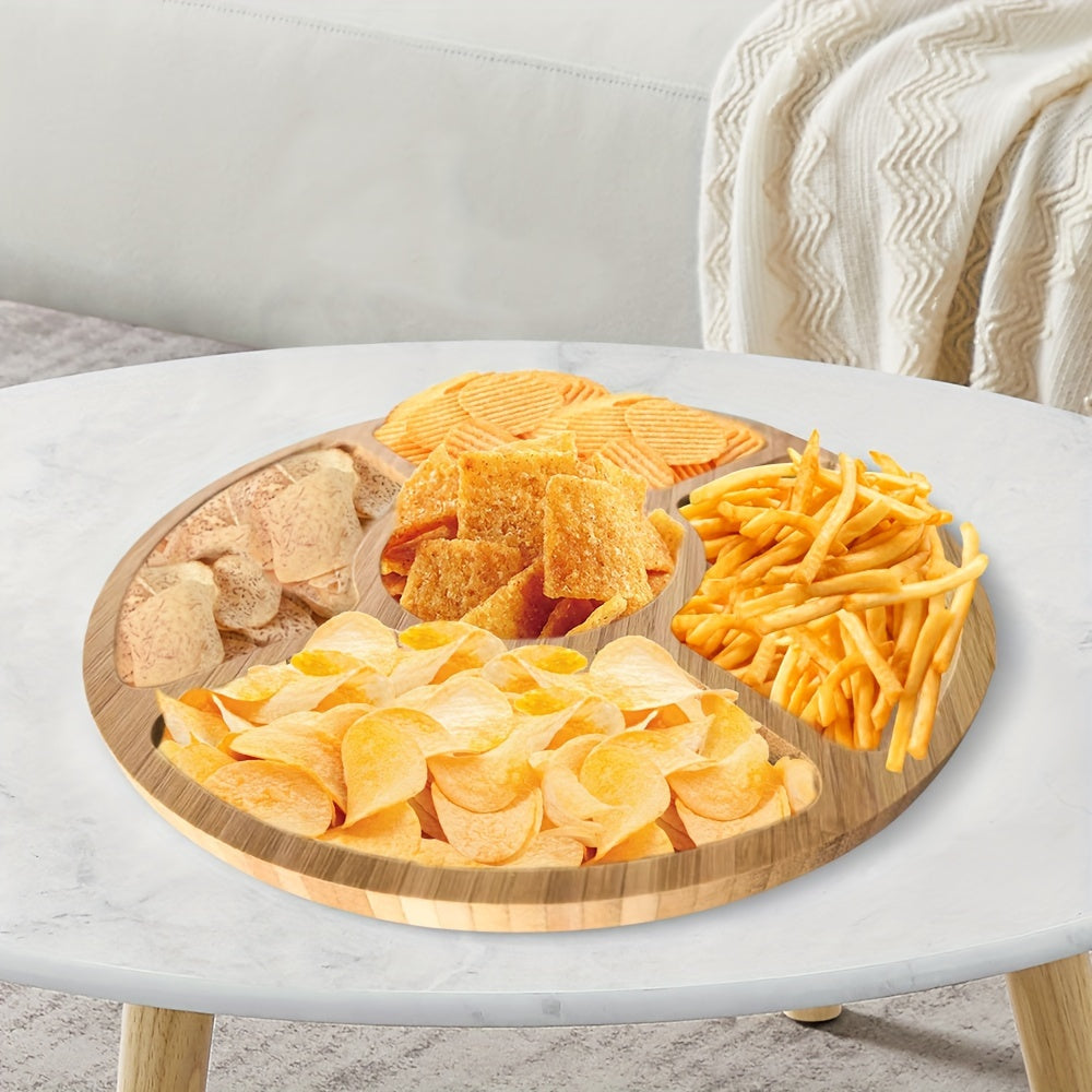 BambooServe - Elegant Rund Snack Brett for Kjøkkenet Skanto
