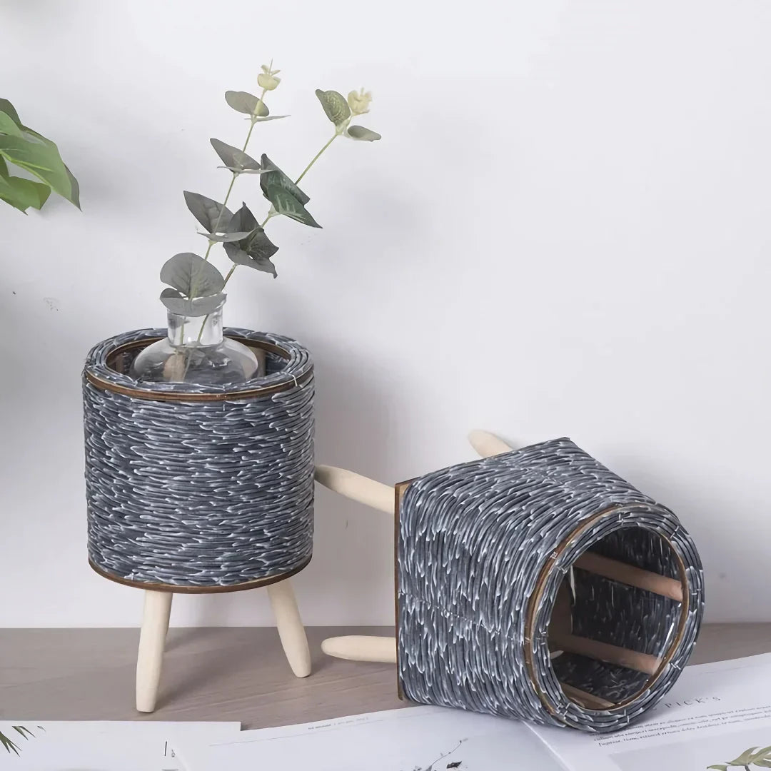 Skanto | Nordisk Håndvevd Imitaasjon Rattan Blomsterpotte
