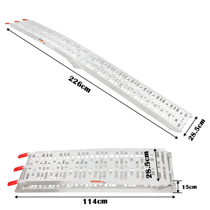 Folding Ramp 340kg Sammenleggbart Aluminium Laste Rampe Motorsykkel | Skanto
