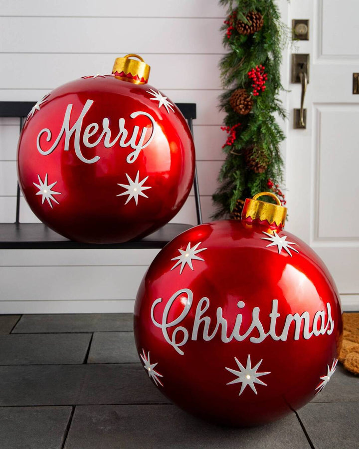 Skanto | Jule Oppblåsbar Dekorasjon Ball | Utendørs Hage Ornament | 60cm PVC