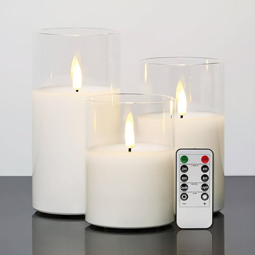 GlowLights – Sett med 3 LED-lys med fjernkontroll Skanto
