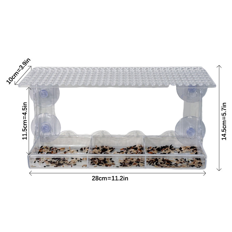 Skanto | Utendørs Clear-Window-Suction-Cup-Fuglekasse