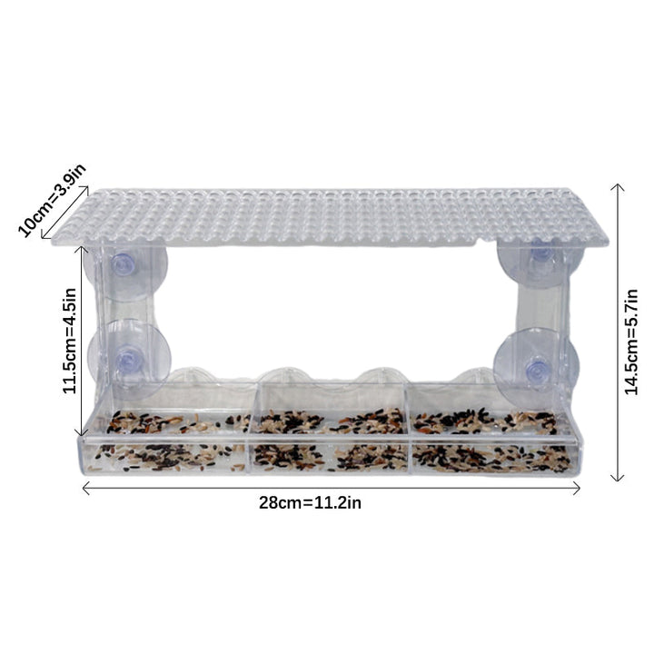 Skanto | Utendørs Clear-Window-Suction-Cup-Fuglekasse