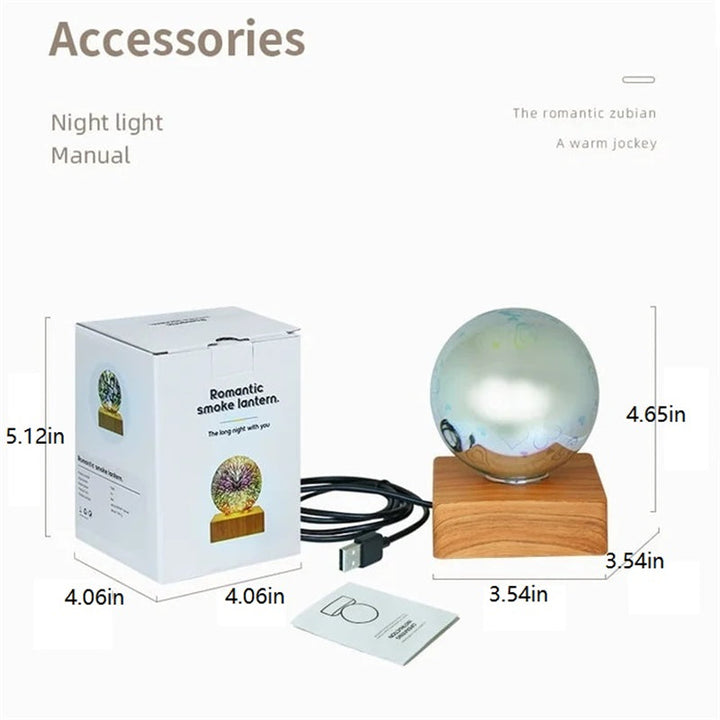 Skanto | Fargerik LED Krystallkule Nattlampe