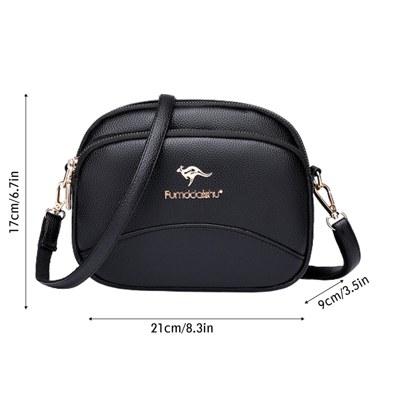 Skanto | Myk Lær Multi-Lomme Skulder Crossbody Bag