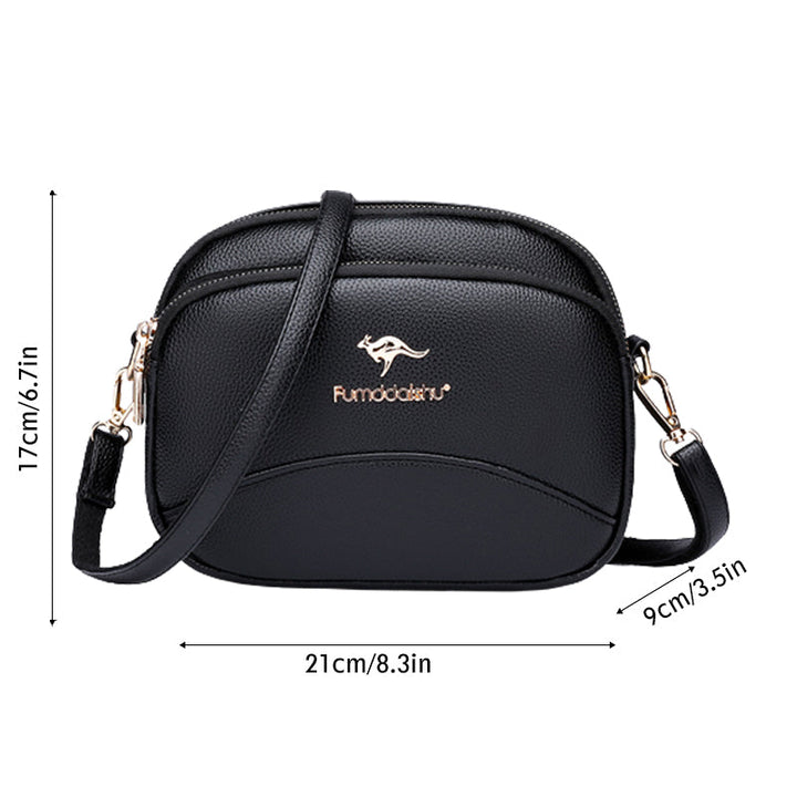 Skanto | Myk Lær Multi-Lomme Skulder Crossbody Bag