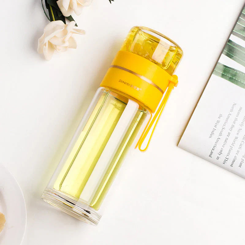 Skanto | Dobbelveggs glassflaske med tefilter og infusor