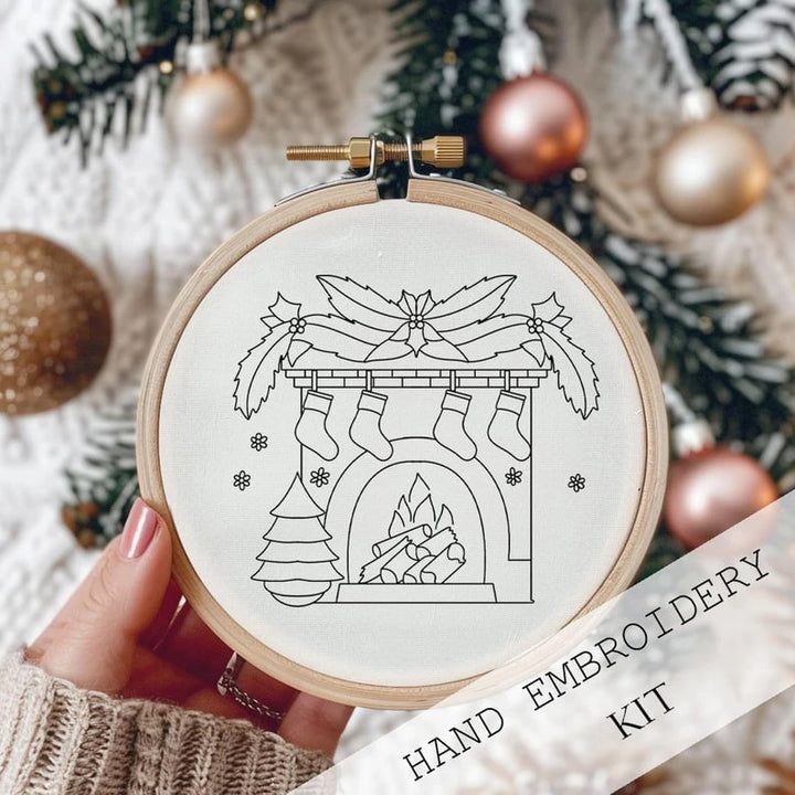 Skanto | Julebroderisett DIY | Komplett Kit for Hjemmelaget Dekor | 20 cm