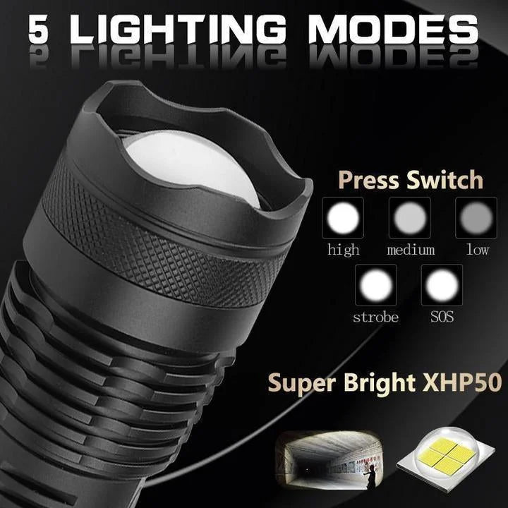 Skanto | Kraftig 90000 Lumens LED-lommelykter – Den beste lommelykten for ethvert eventyr