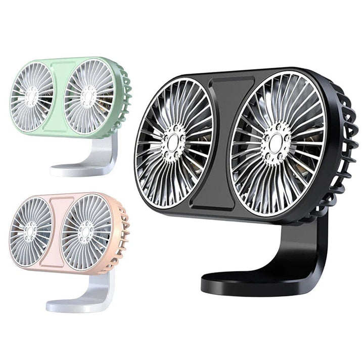 360° Roterende Dual-Head USB Bilvifte med Ambient Belysning | Skanto