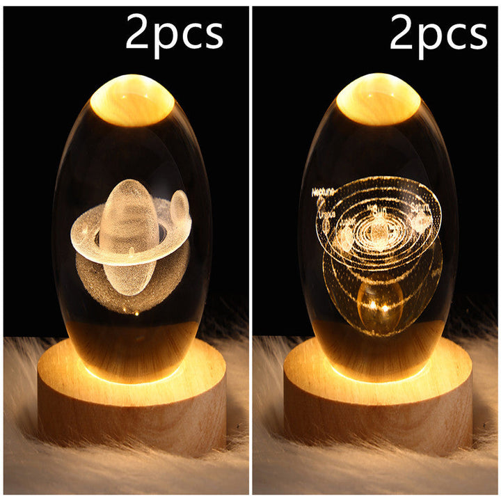 3D Galaxy Crystal Ball LED Nattlys | Skanto