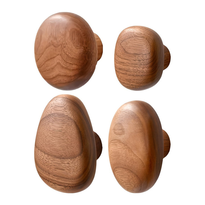 Skanto | WoodCraft Trevegghooker Sett – Håndlaget design av valnøtt og bøk tre