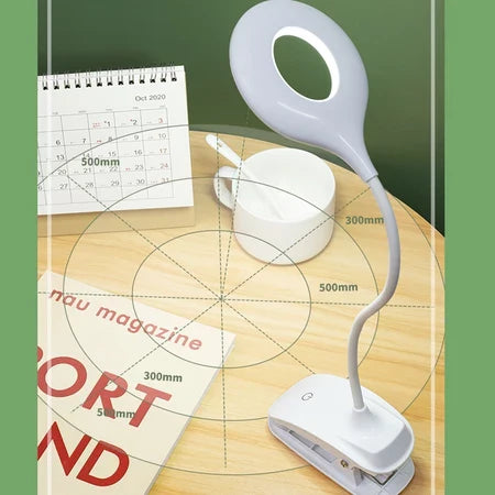 Skanto | Oppladbar LED Bordlampe med Klemme – Justerbar Skrivebordslampe for Hjemmekontor og Studier