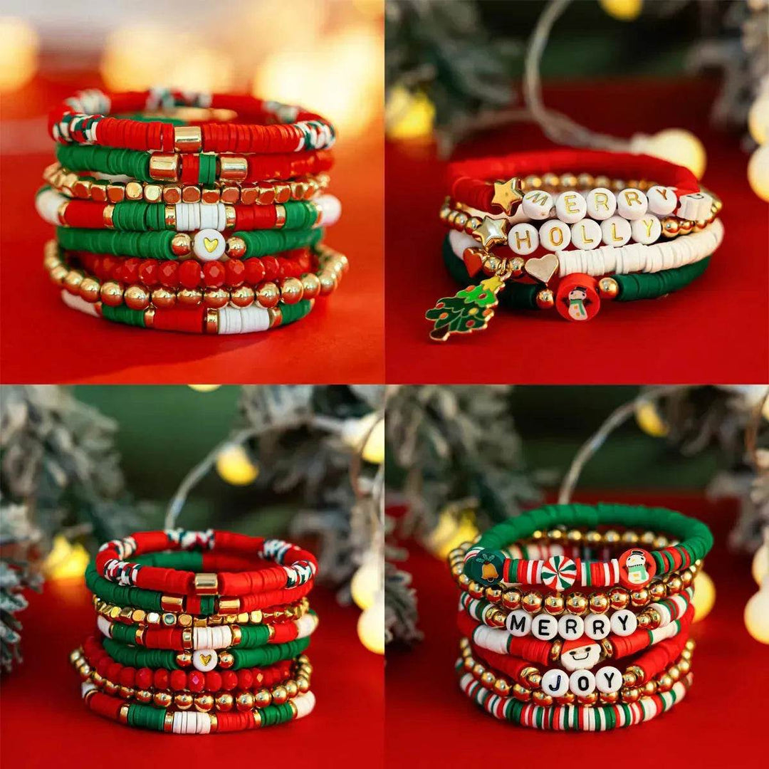 Skanto | Jule Polymer Leire Farge Armbåndsett Xmas gaveidé