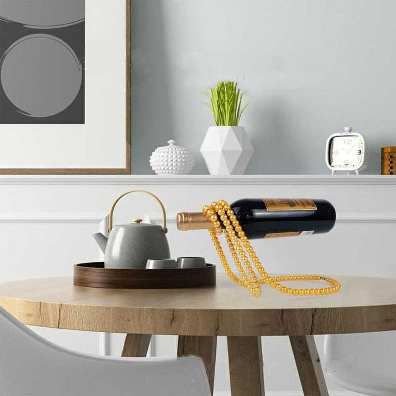 Skanto | Elegant Pearl Bottle Holder - Hengende Vinflaskeholder Rack