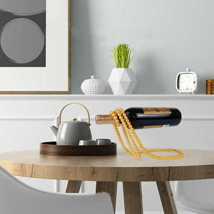 Skanto | Elegant Pearl Bottle Holder - Hengende Vinflaskeholder Rack