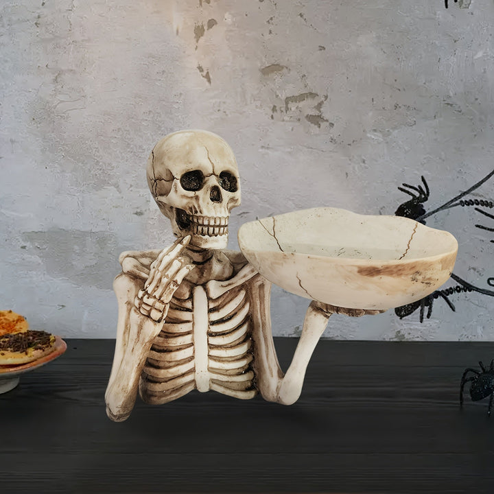 Skanto | GhoulBowl Hodeskalle Skål – Harpiks Halloween Godteri Skål og Gotisk Dekorasjon